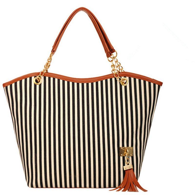 Stripe Pattern Elegant Stylish Dating Handbag For Women