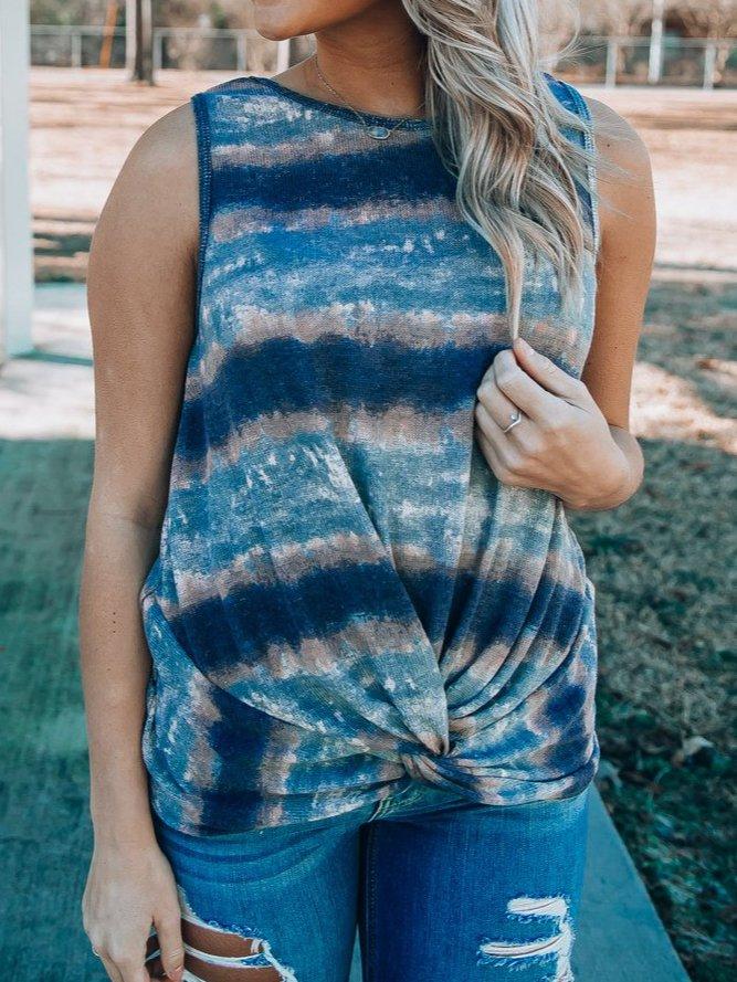 Paneled Casual Sleeveless Shirts & Tops