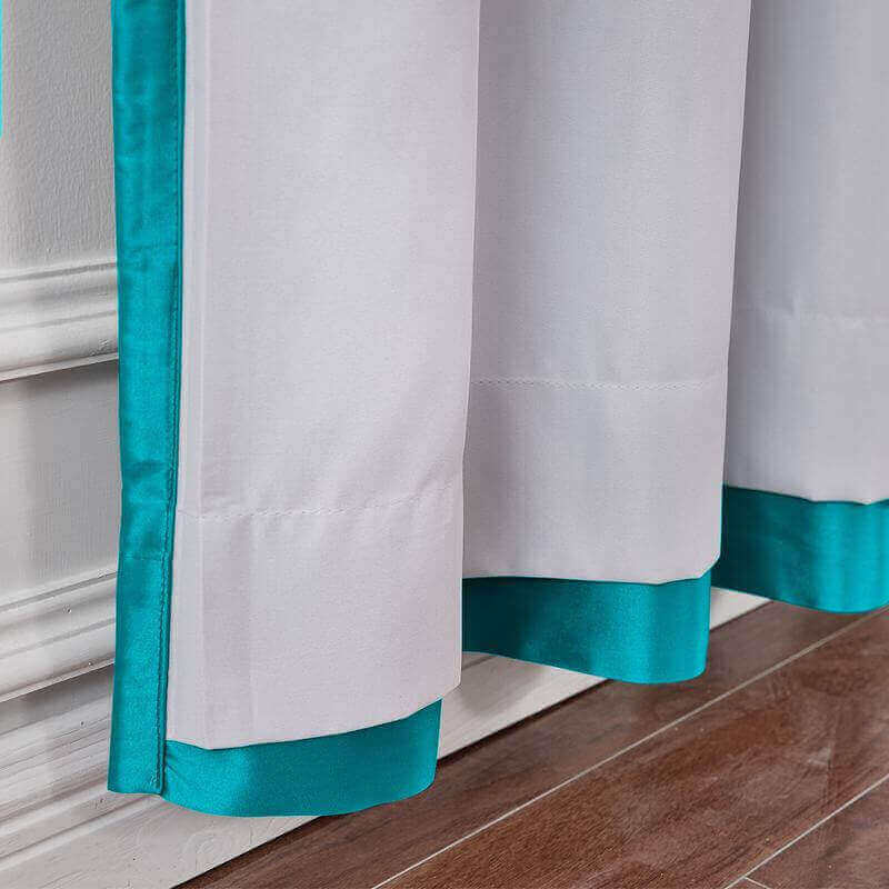 CUSTOM Lao Hang Zhou Turquoise Polyester Cotton Thermal Insulated Curtain