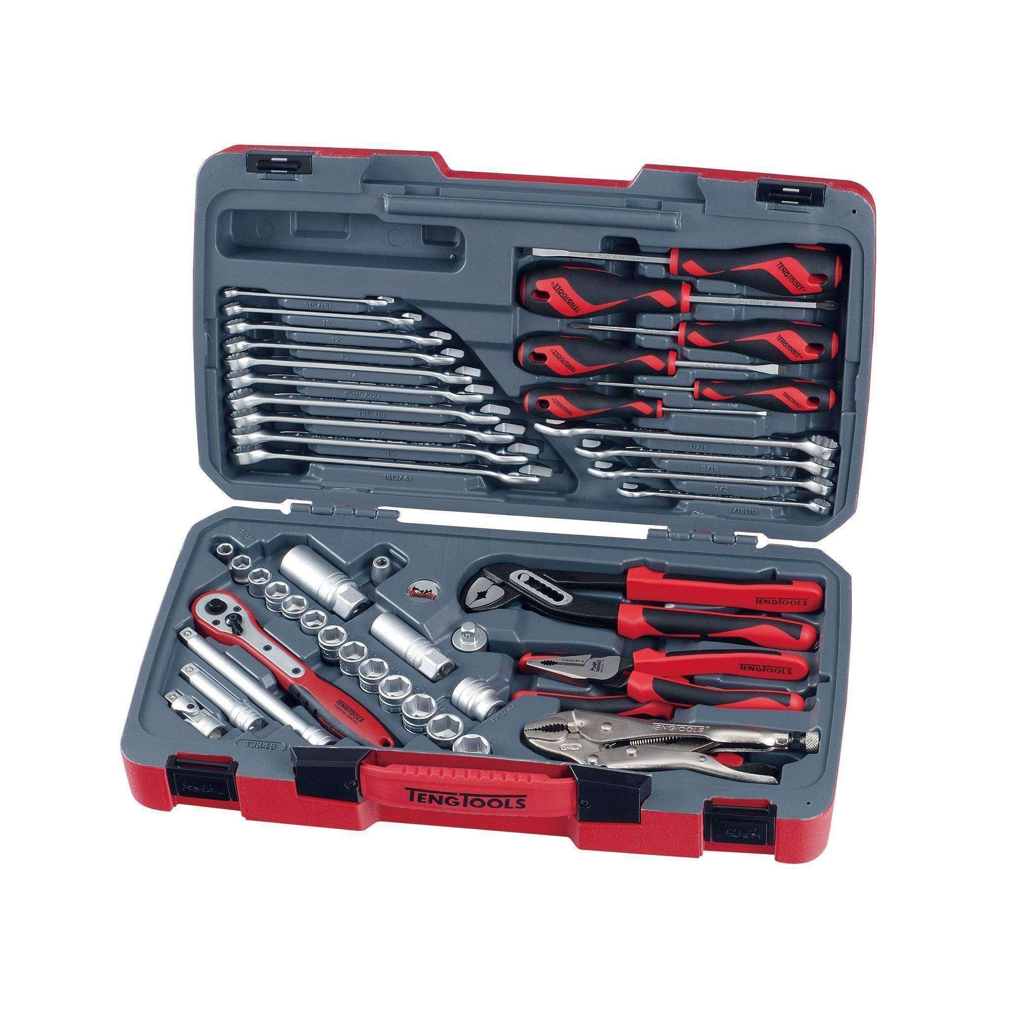 Teng Tools �C 48 Piece 3/8 Inch Drive Metric and SAE Tool Set �C TEN-O-T3848