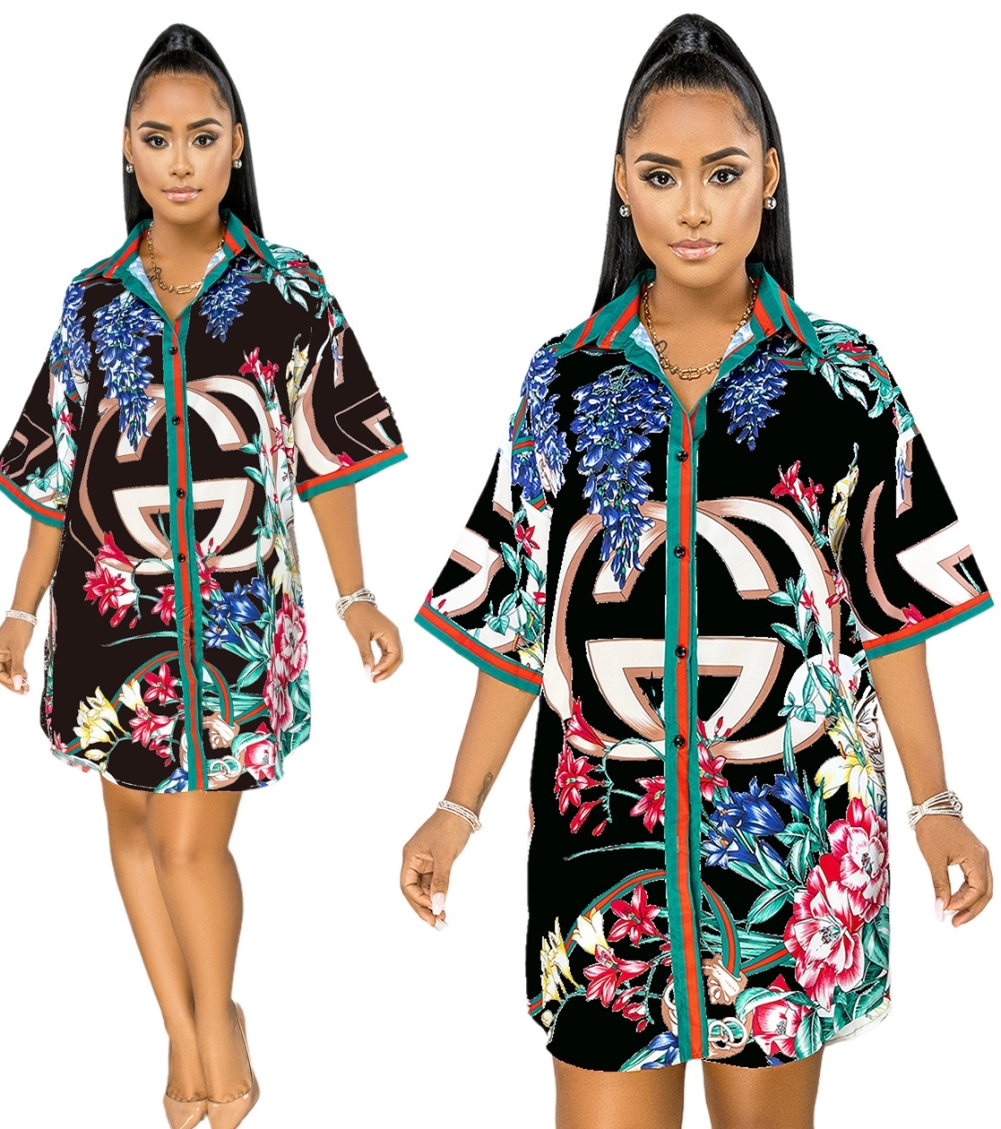 Summer Print Retro African Long Blouse