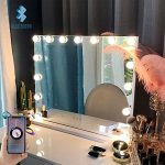 Blutooth Speaker, Hollywood Lighted Makeup Mirror with 15 Dimmable