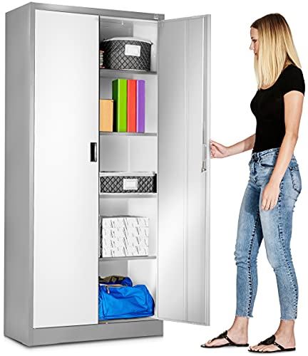 Fedmax Metal Garage Storage Cabinet  w/ Adjustable Shelves & Locking Doors/71�� Tall