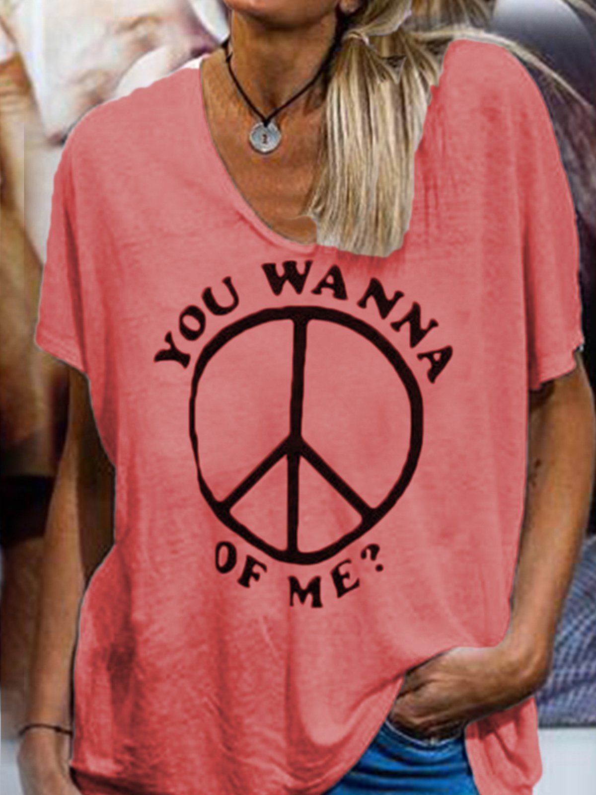 V Neck 3/4 Sleeve Shirts & Tops