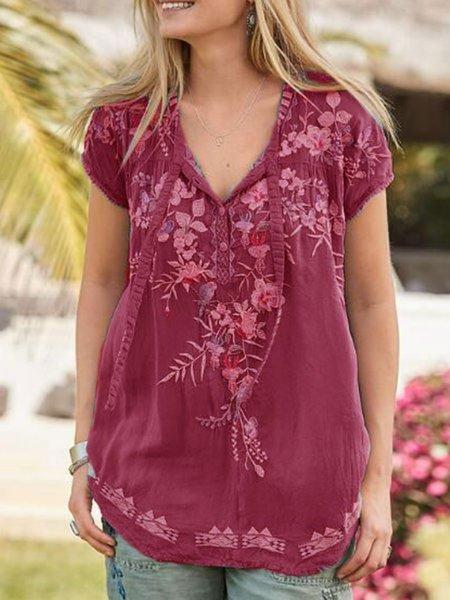 Gray Holiday Short Sleeve Shirts & Tops