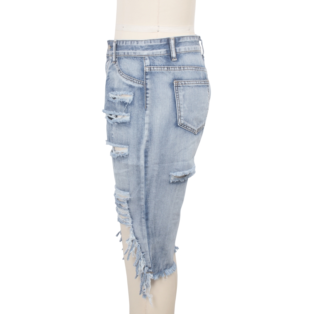 Sexy High Waist Ripped Denim Shorts