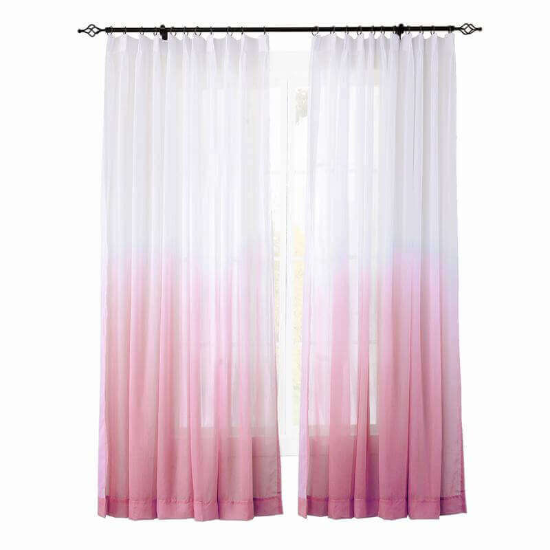 CUSTOM Hanna Rose Gradient Ombre Sheer Curtain Tulle Gradual Drapery