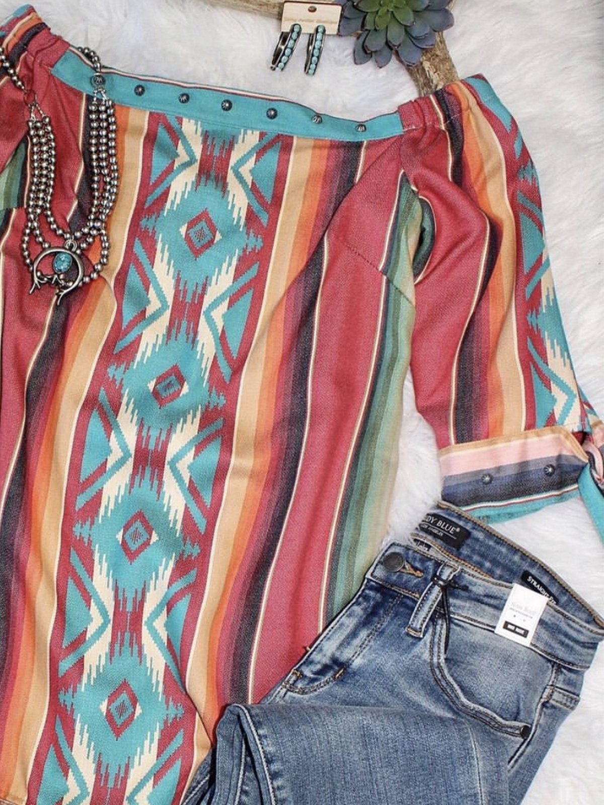 Boho Shift Half Sleeve Off Shoulder Sweet Shirts & Tops