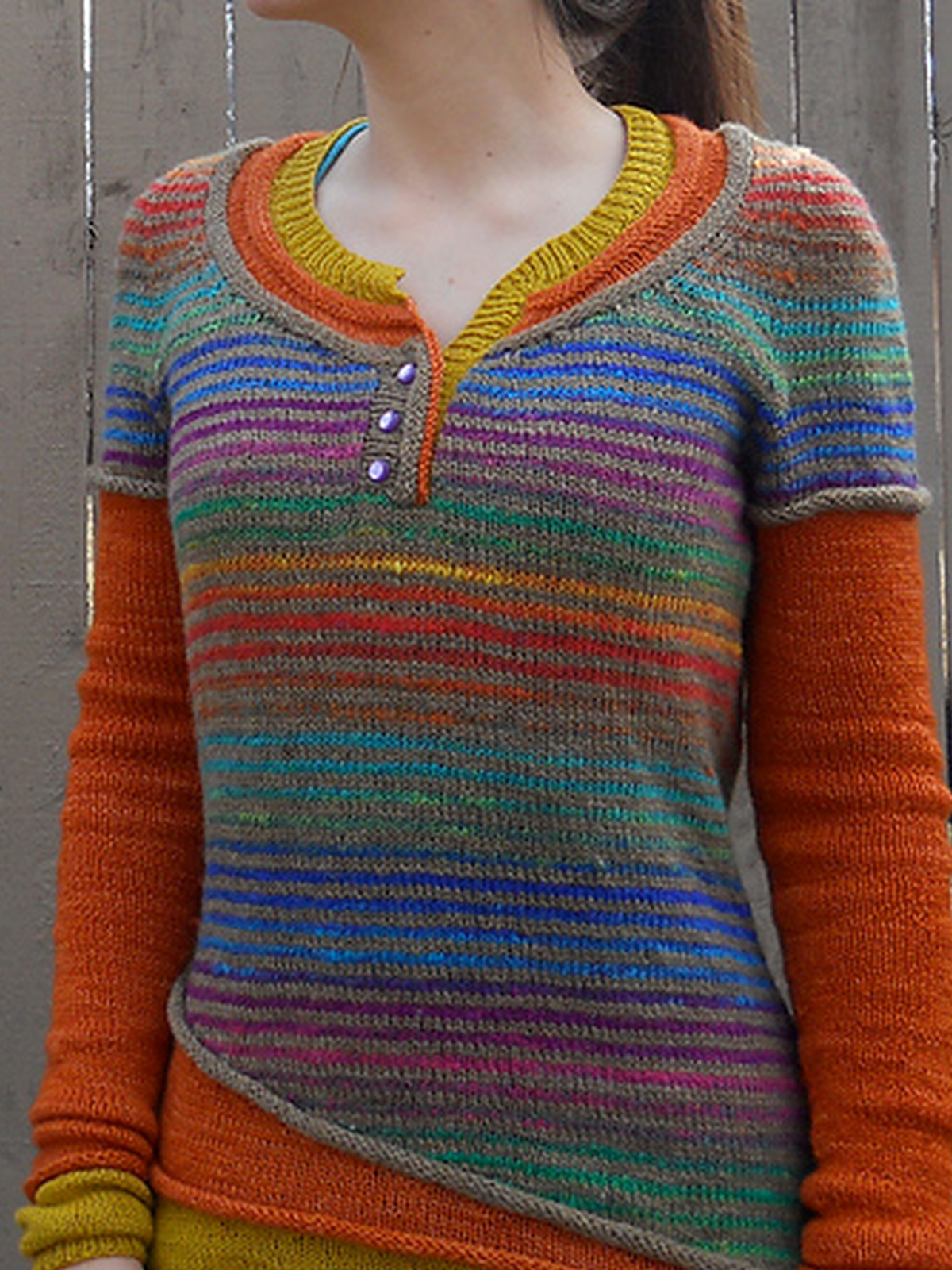 Red Striped Crew Neck Casual Women's Sweaters