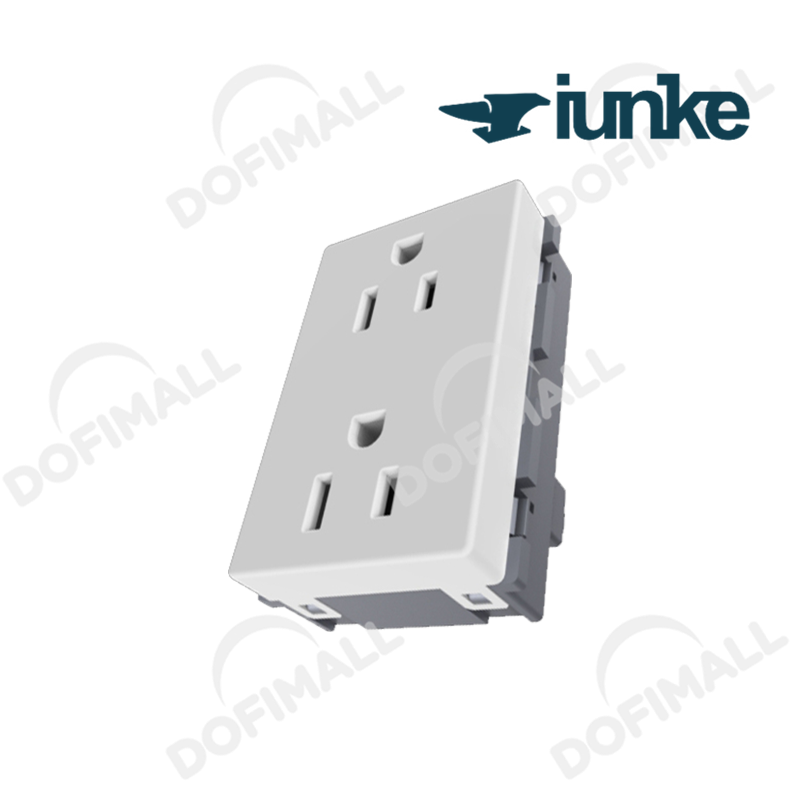 TOMACORRIENTE DOBLE POLO TIERRA COLOR BLANCO 15A