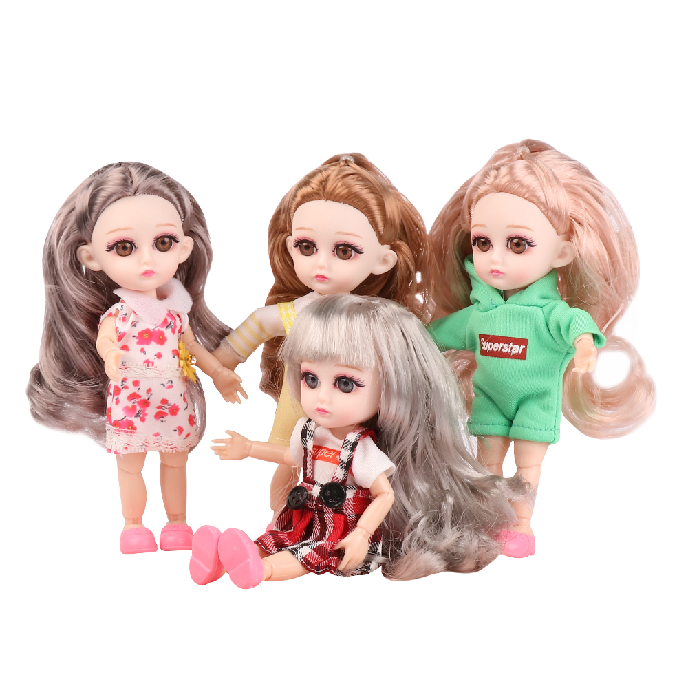 16CM BJD Doll With 13 Moveable Joints Naked Nude Body Fashion Dolls Children DIY Toys Handmade Beautiful Dress Girls Gift