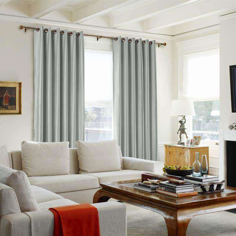 【Custom】Lao Hang Zhou Heavyweight Polyester Cotton Silk Blend Solid Curtain Drape Panel with White Blackout Lined