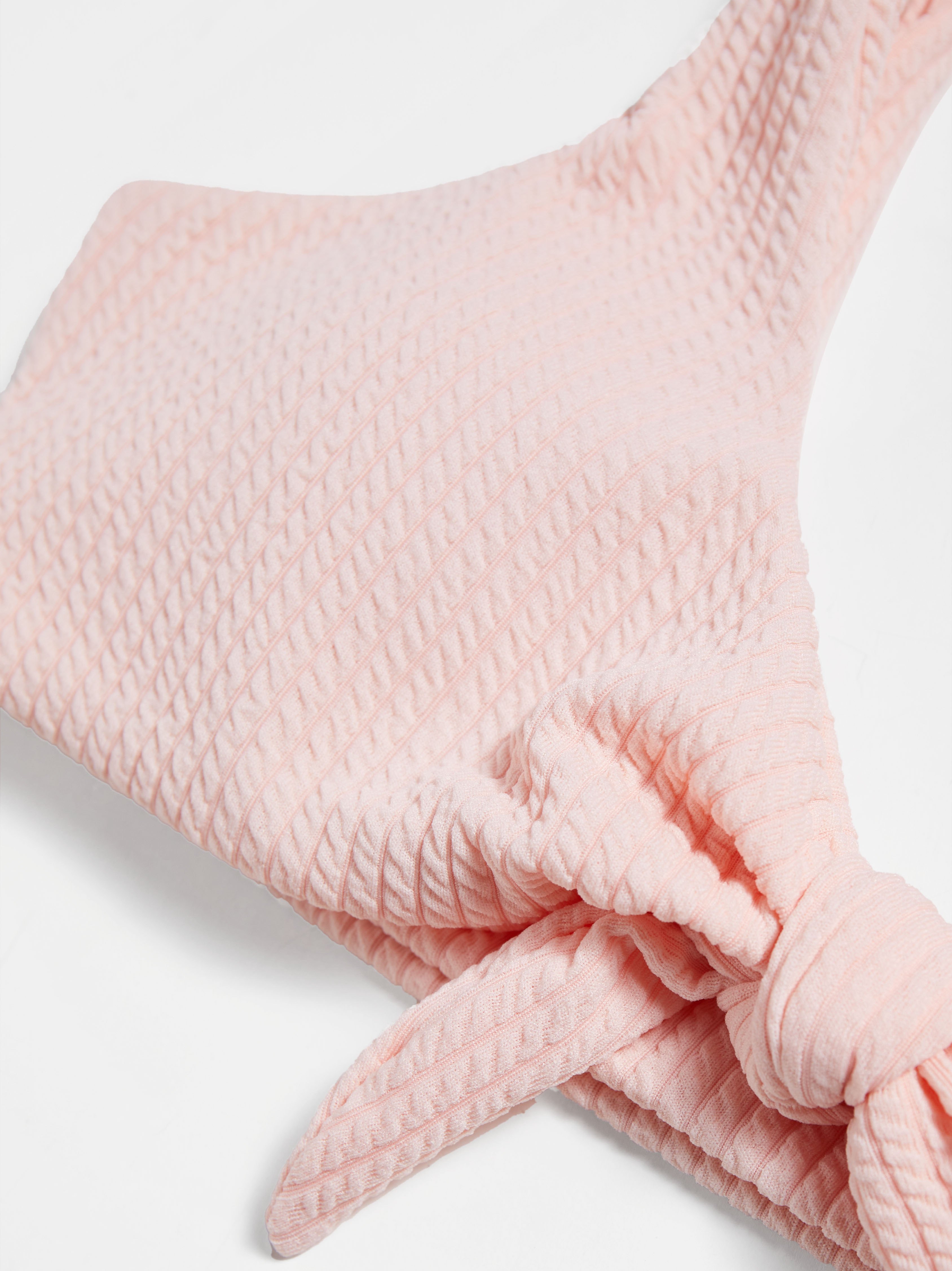 Solid Ribbed Tied Tankini Swimwear