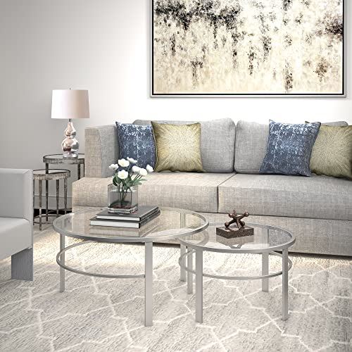 Henn&Hart Coffee Table with Satin Nickel finish