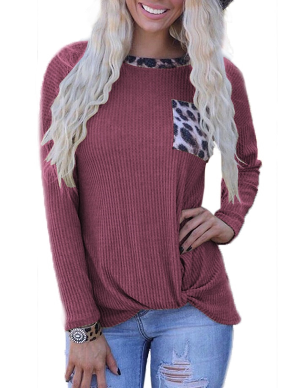 Fall Print O Neck Pocket Shirt with Full Sleeves