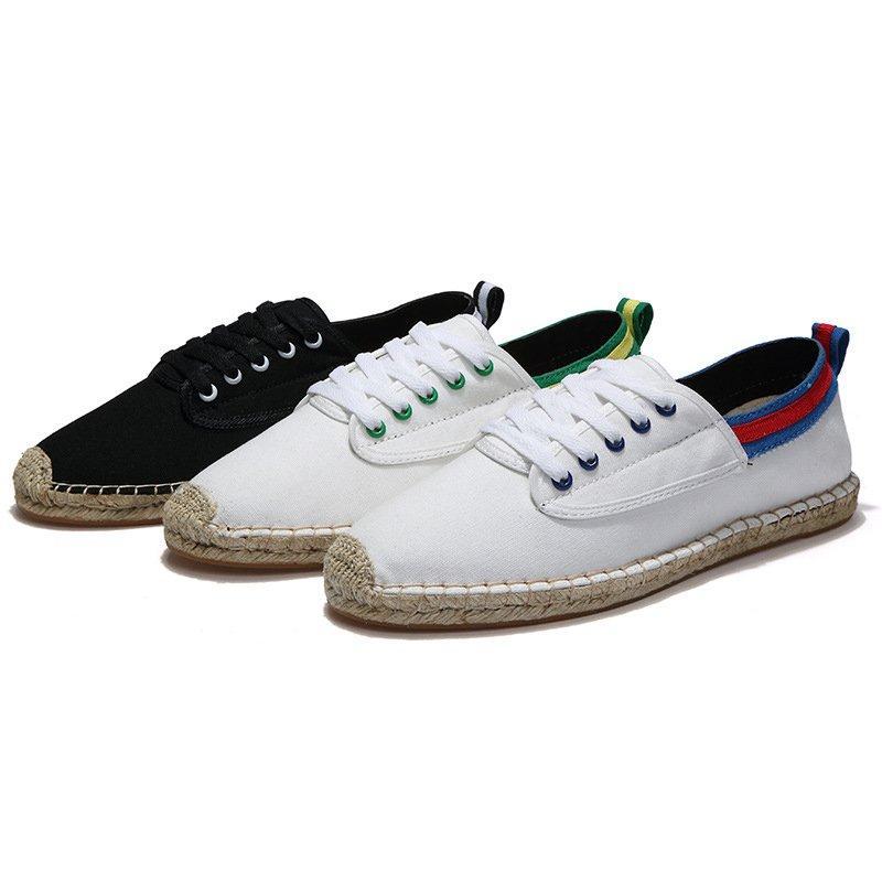 Canvas Lace-up Flat Shoes