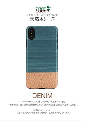 Man&Wood iPhone X 保护壳 天然木 Denim(曼德伍德 牛仔布) 苹果手机 保护套 5.8  木制【日本正规代理店商品】 I10488i8