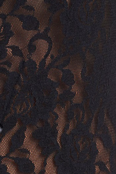 Black Lace Open Gusset Teddy Lingerie