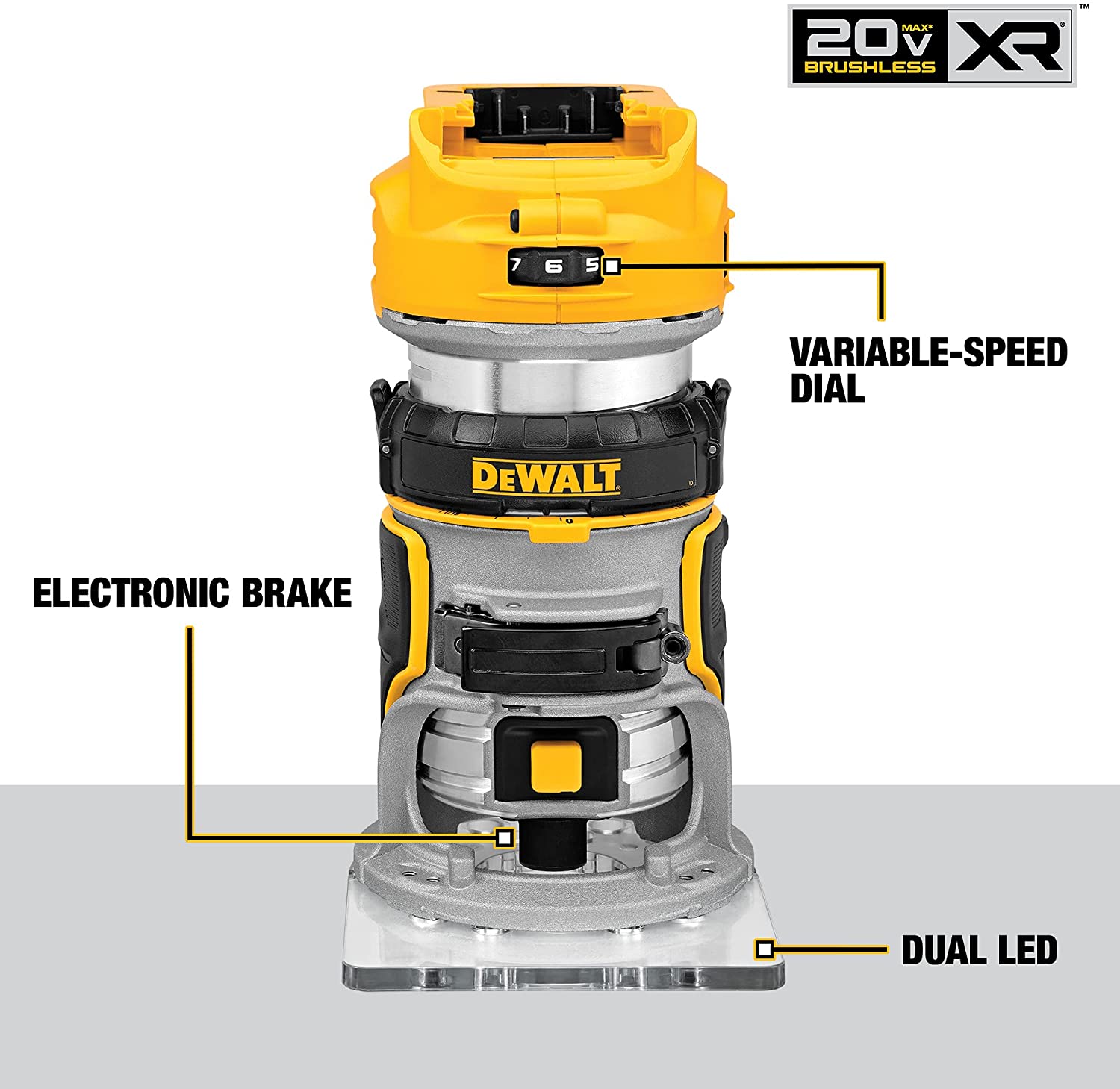 20V Max XR Cordless Router, Brushless, Tool Only