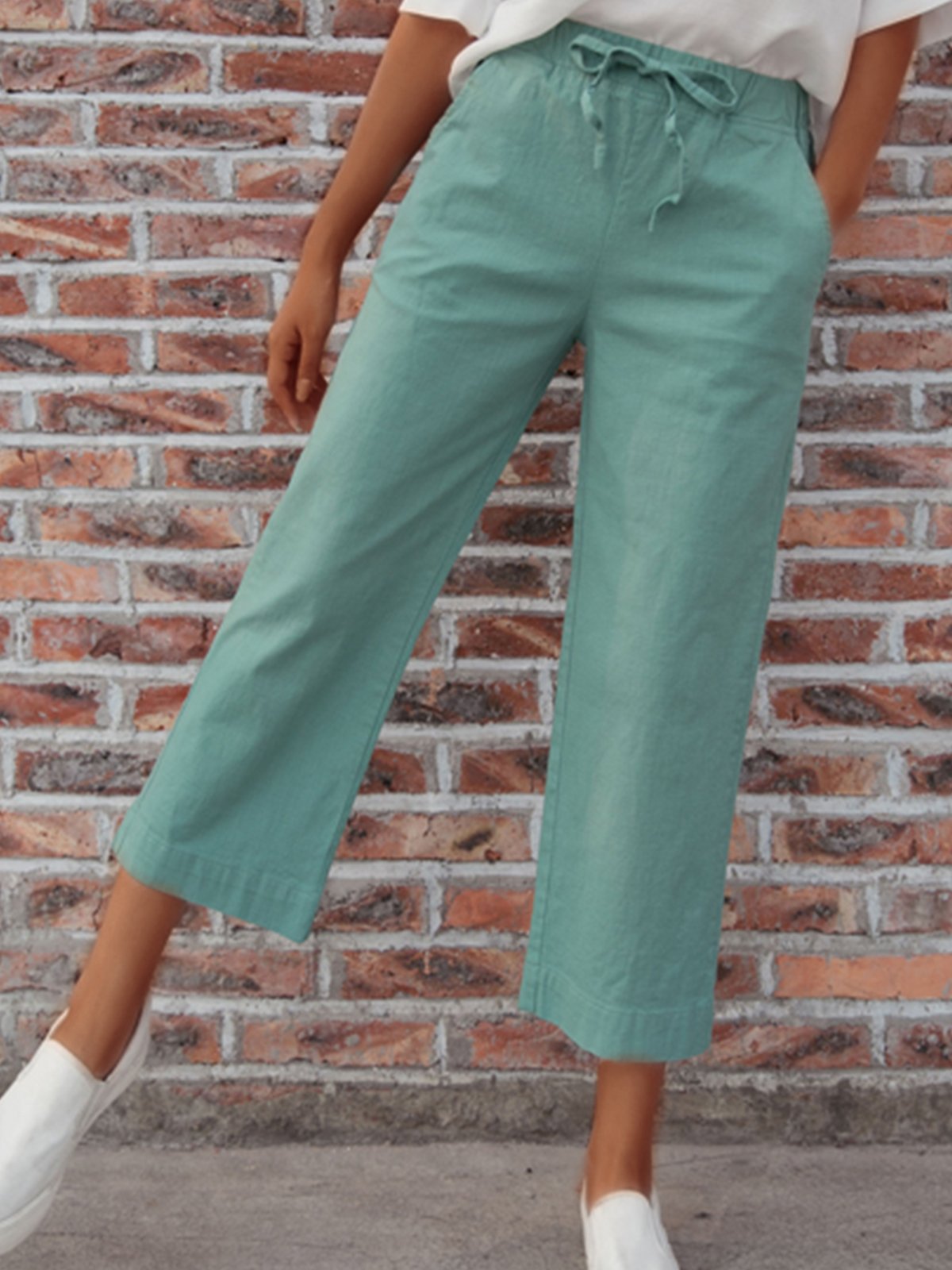 Plus Size Women Plain Casual Pants