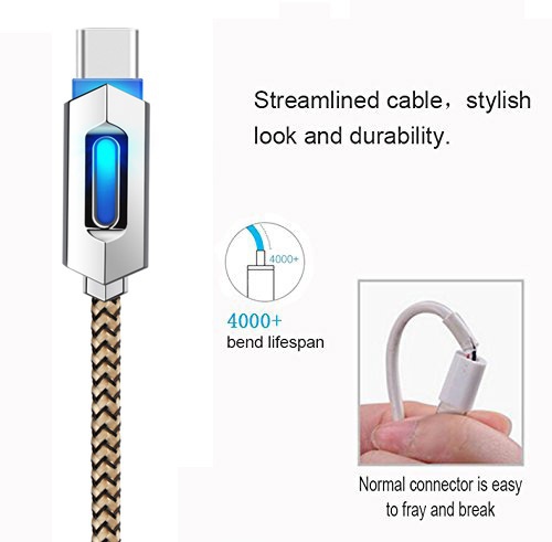 USB3.1 Nylon Braided Lights LED Micro USB