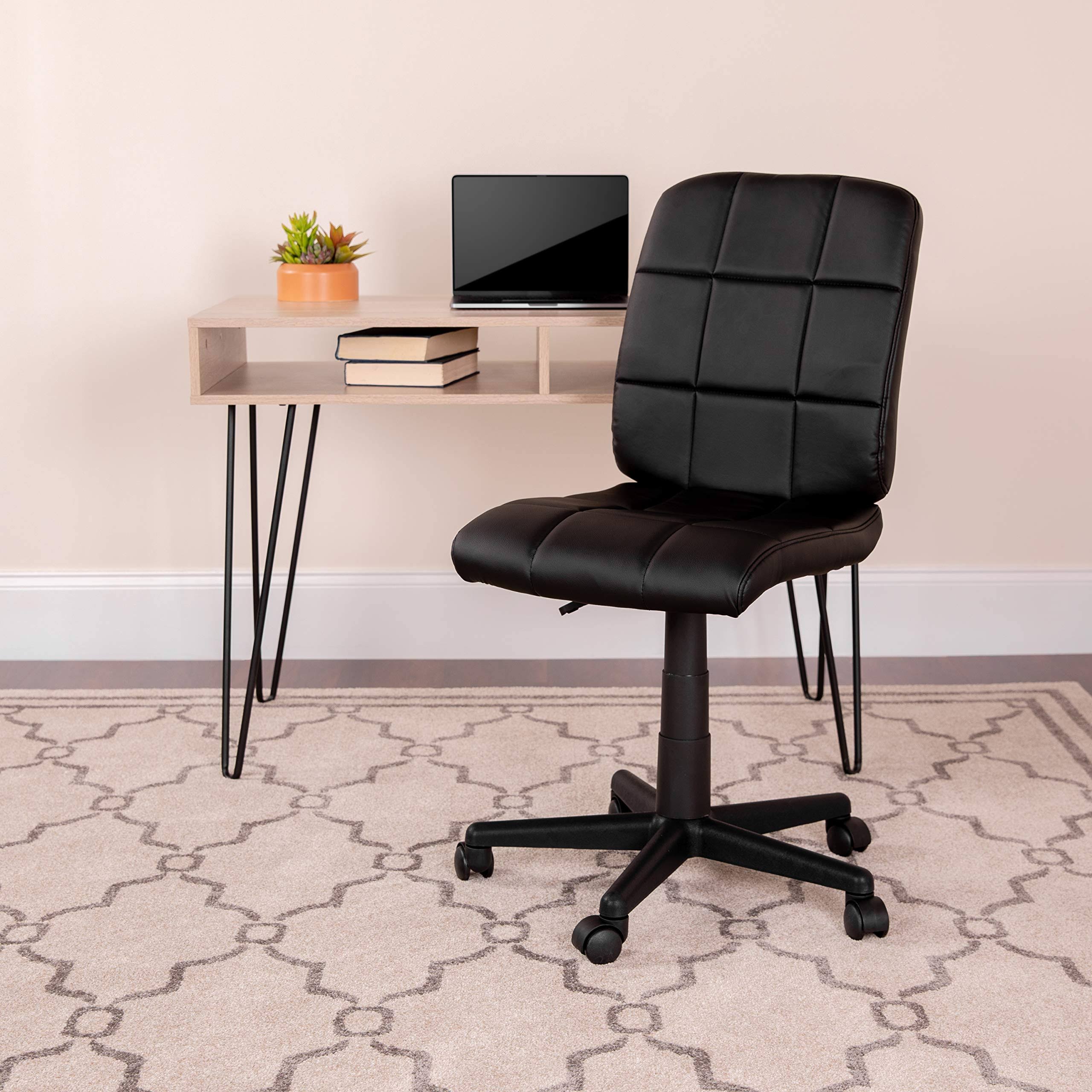 Flash Furniture Mid-Back Black Quilted Vinyl Swivel Task Office Chair