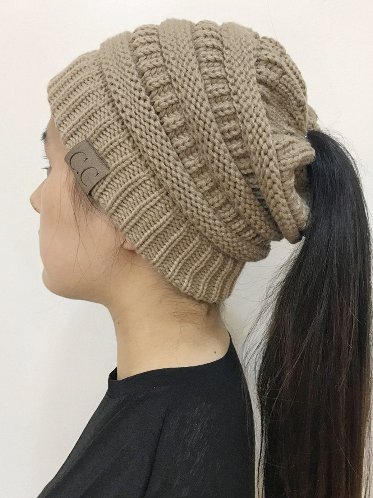 Patch Casual Solid Knitted Cap