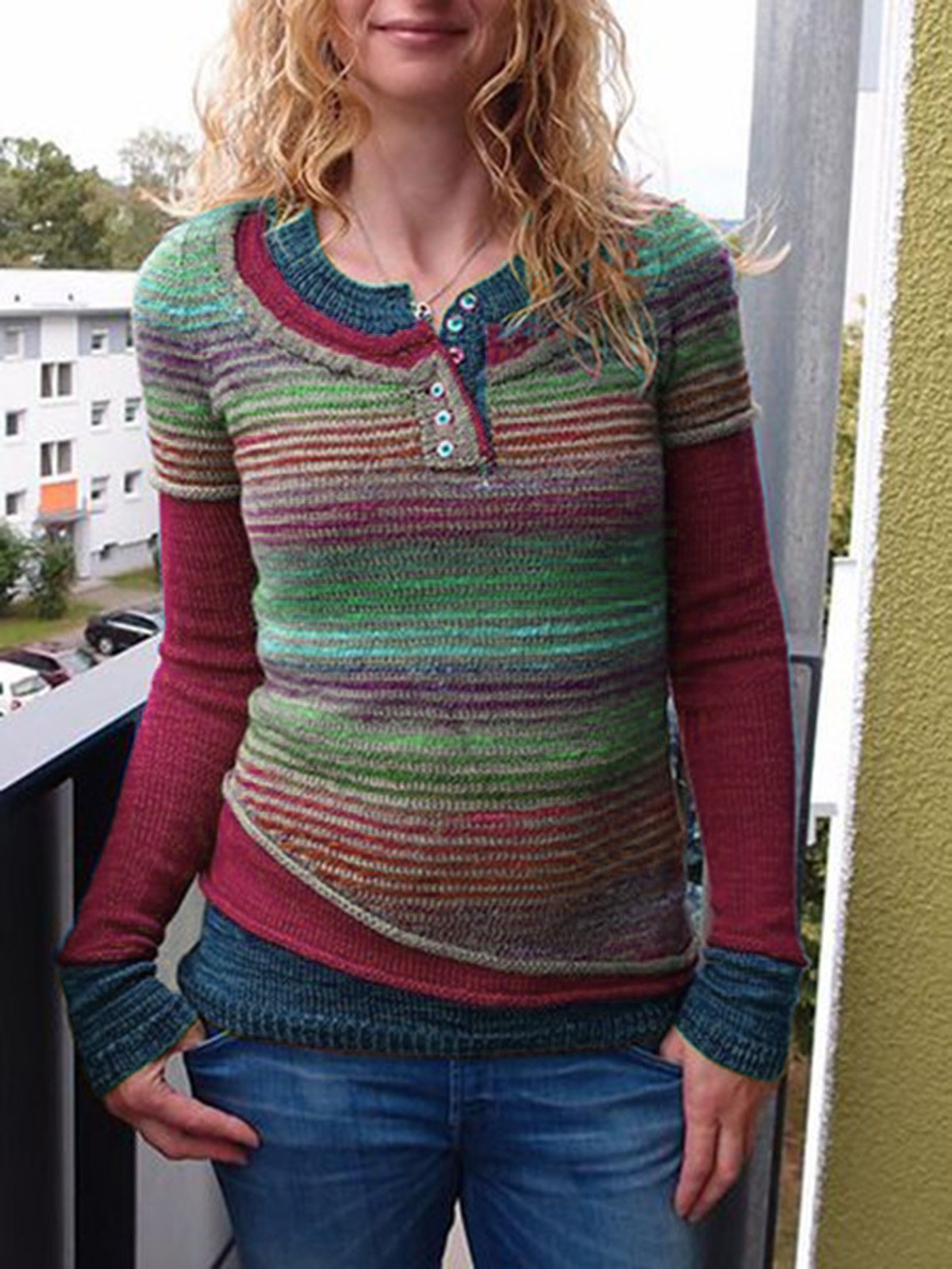 Long Sleeve Knitted Shirts & Tops