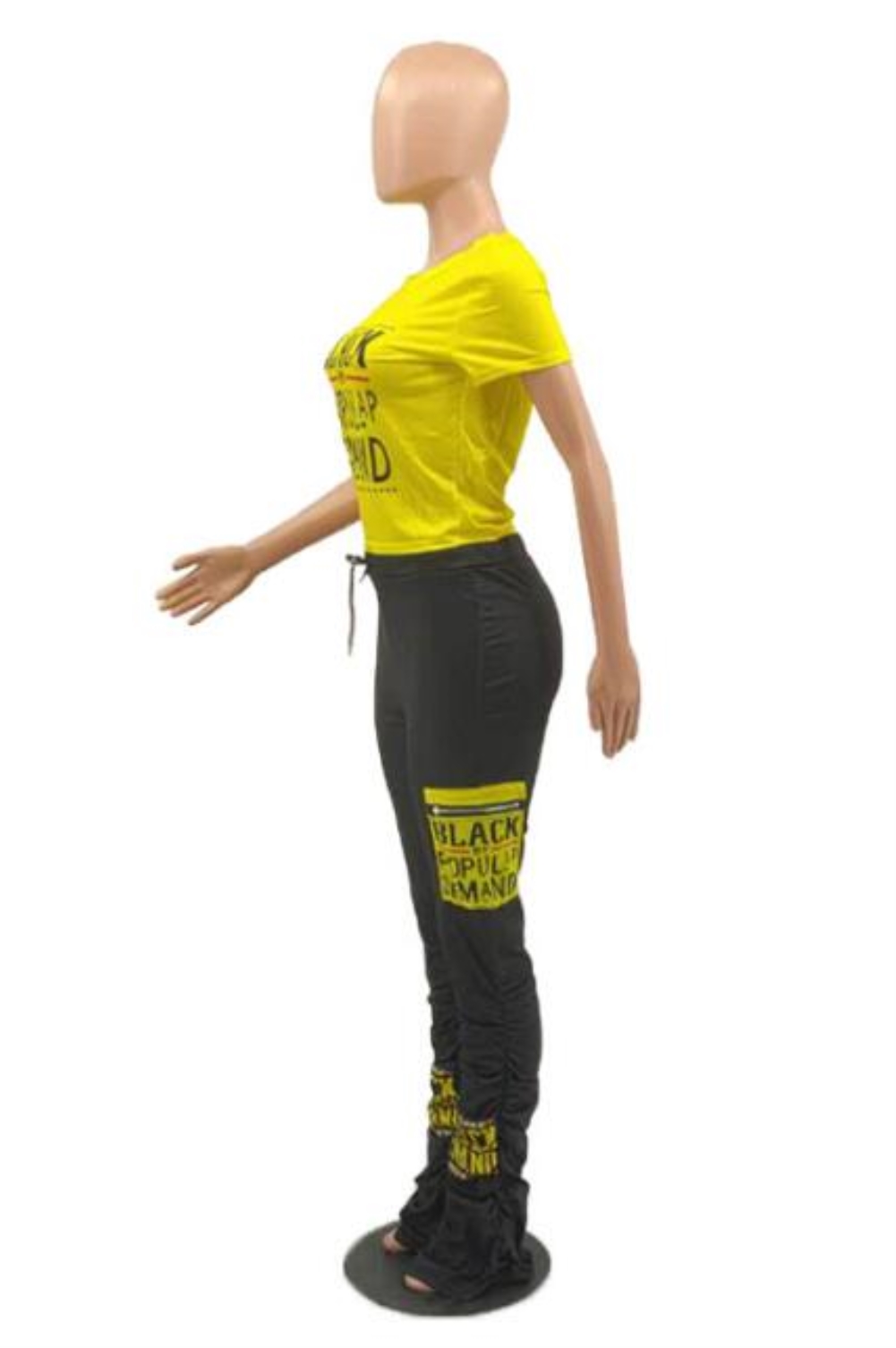 Summer Print Two Piece Stacked Pants Set