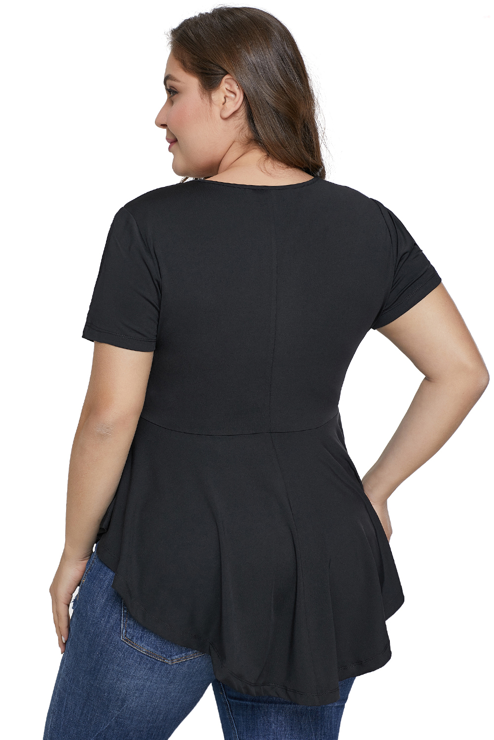 Black Cut out Plus Size Tunic