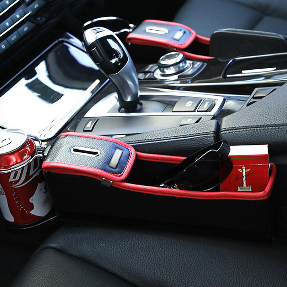 Leather Car Storage Bag Box Money Pot Beverage Holder Car Seat Pocket Organizer