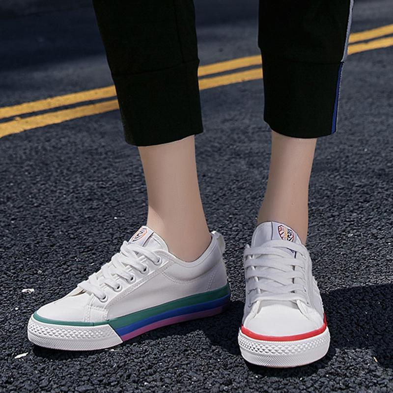 Fashion Casual Korean Style Mixed Color Canvas Shoes Sneakers
