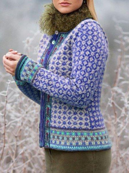 Long Sleeve Tribal Printed Boho Women's Cardigan