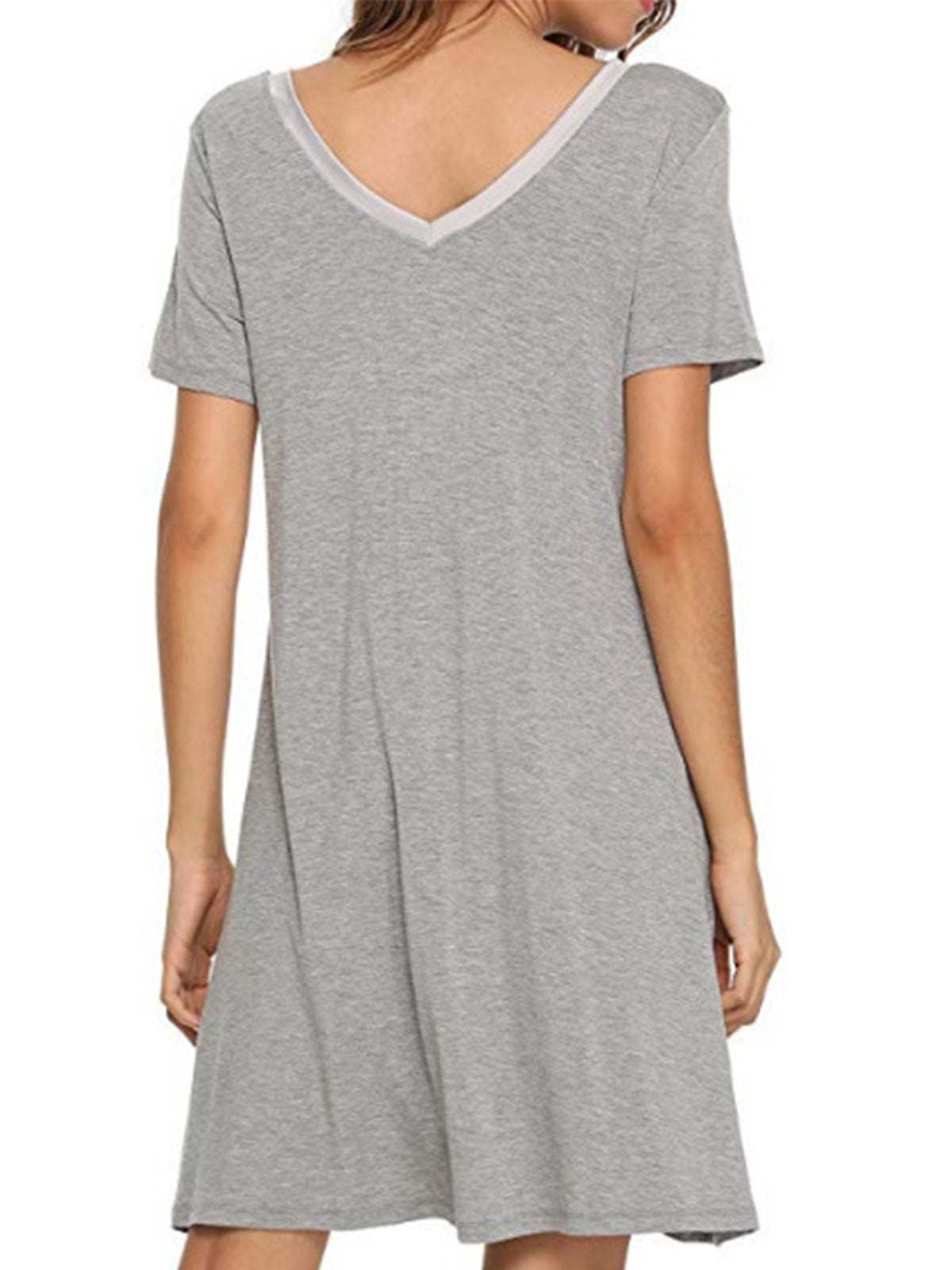 Simple & Basic Solid Short Sleeve Ballistic Nylon Dresses