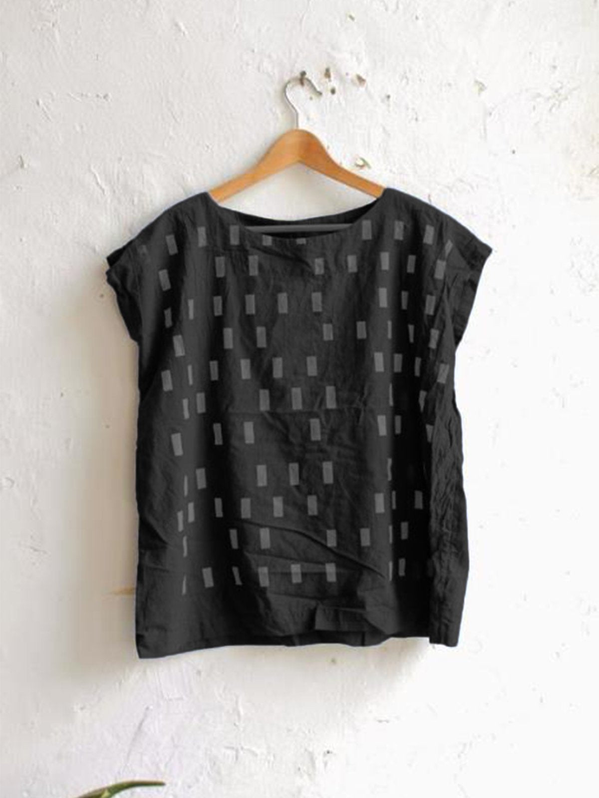 Casual Short Sleeve Printed Round Neck Shirts