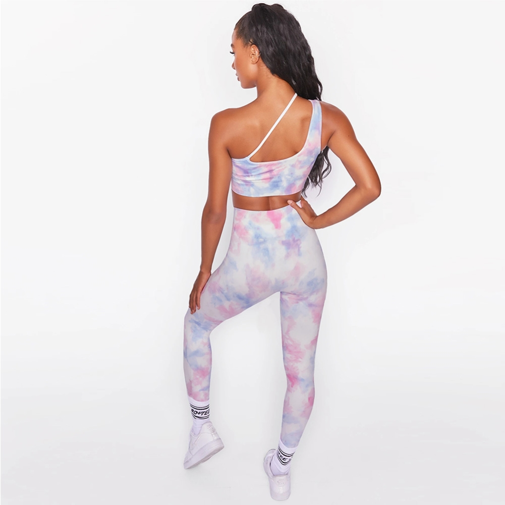 Sports Yoga Tie Dye Bra and High Waist Legging Set