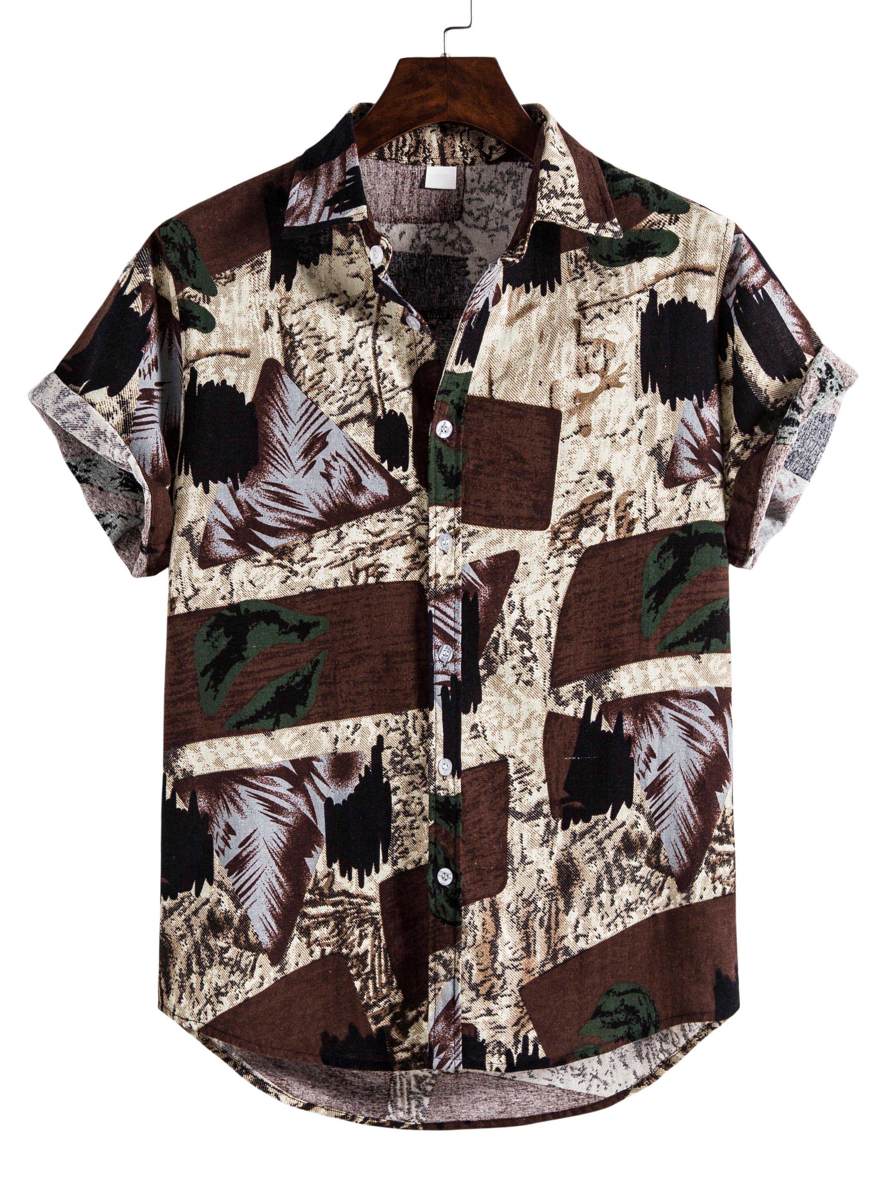 Men's Abstract Painting Print Shirt