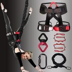 Dasking Heavy Bungee Resistance Band Set Gravity Yoga Bungee Cord Resistance Belt Set- Weight Class-2: 60KG- Red & Black
