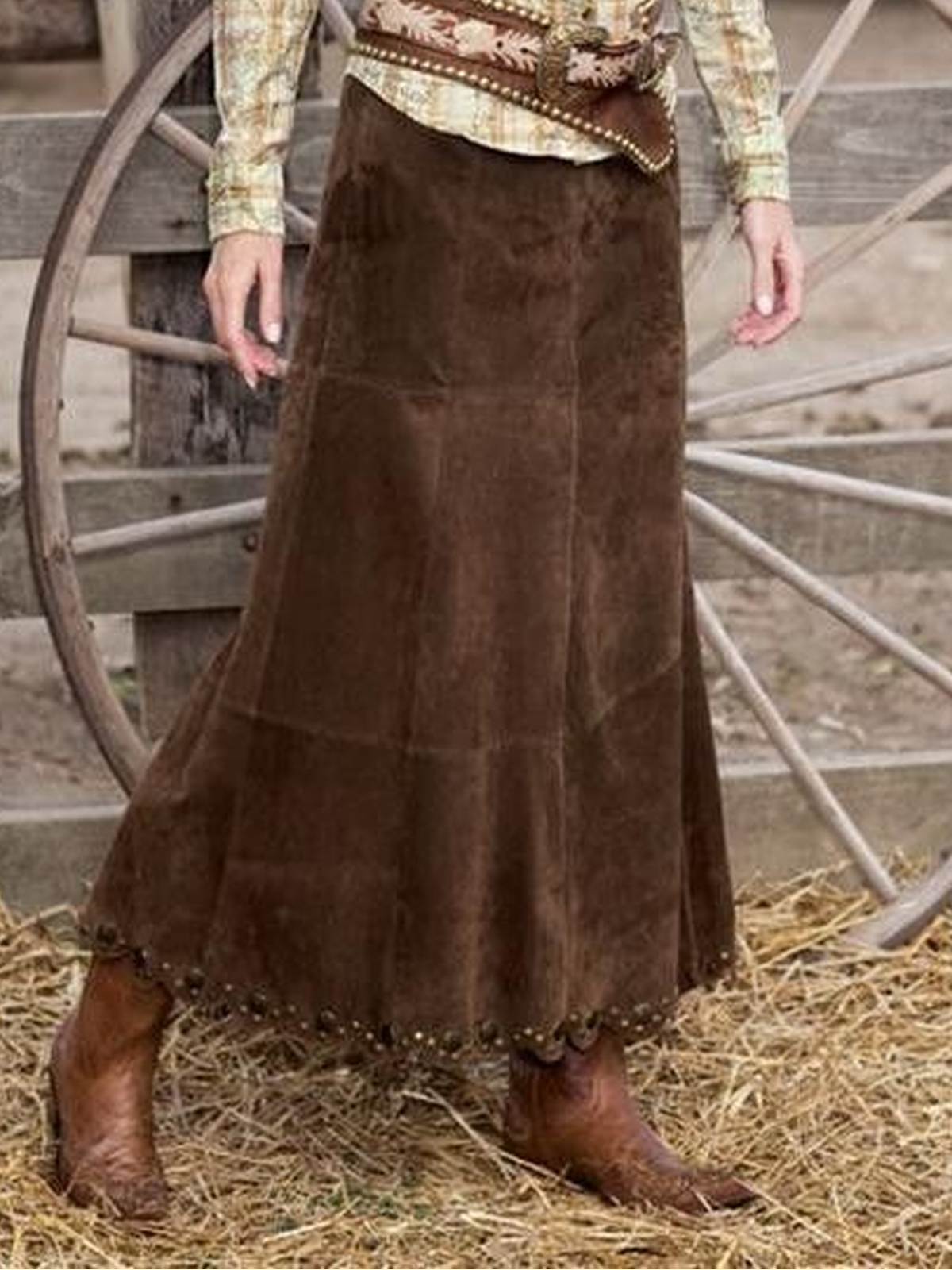 Casual Faux Suede Skirt