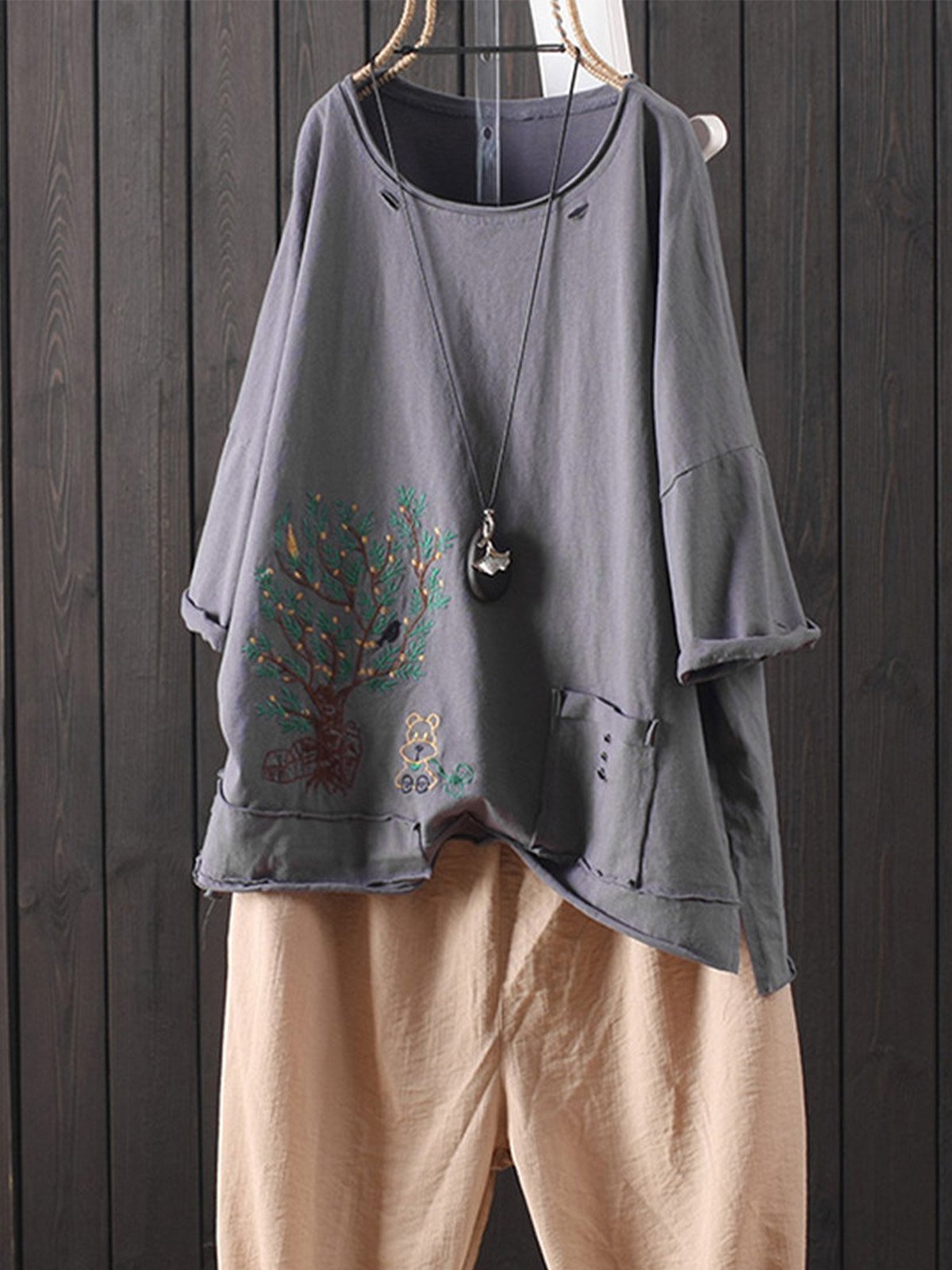 Casual Round Neck Shirts & Tops