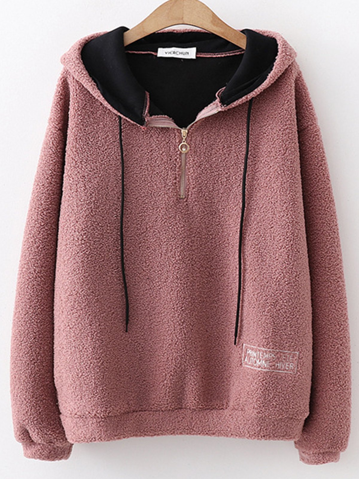 Sweet Appliqued Hoodie Long Sleeve Hoodies