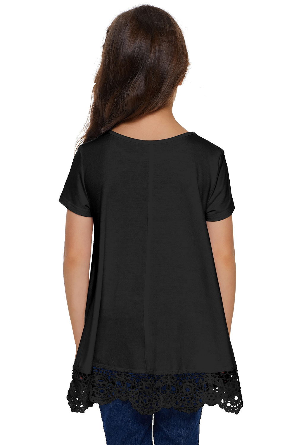 Black Girls Short-sleeved Top