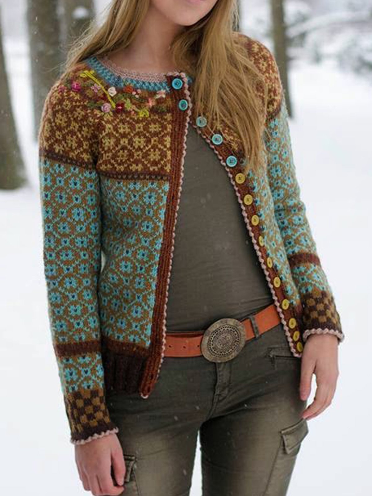 Vintage Tribal Long Sleeve Cardigan