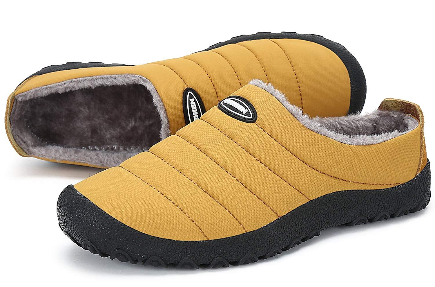 Indoor Outdoor Slippers Fur Lined Winter Waterproof Clog House Shoes