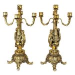 Set of 2 Grande Chateau Beaumont Candelabra Candle Holders / 20 Inch