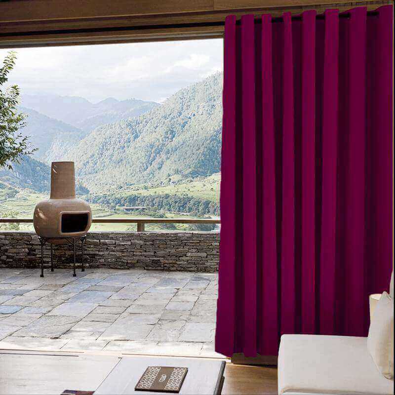CUSTOM Edoardo Burgundy Outdoor Curtain