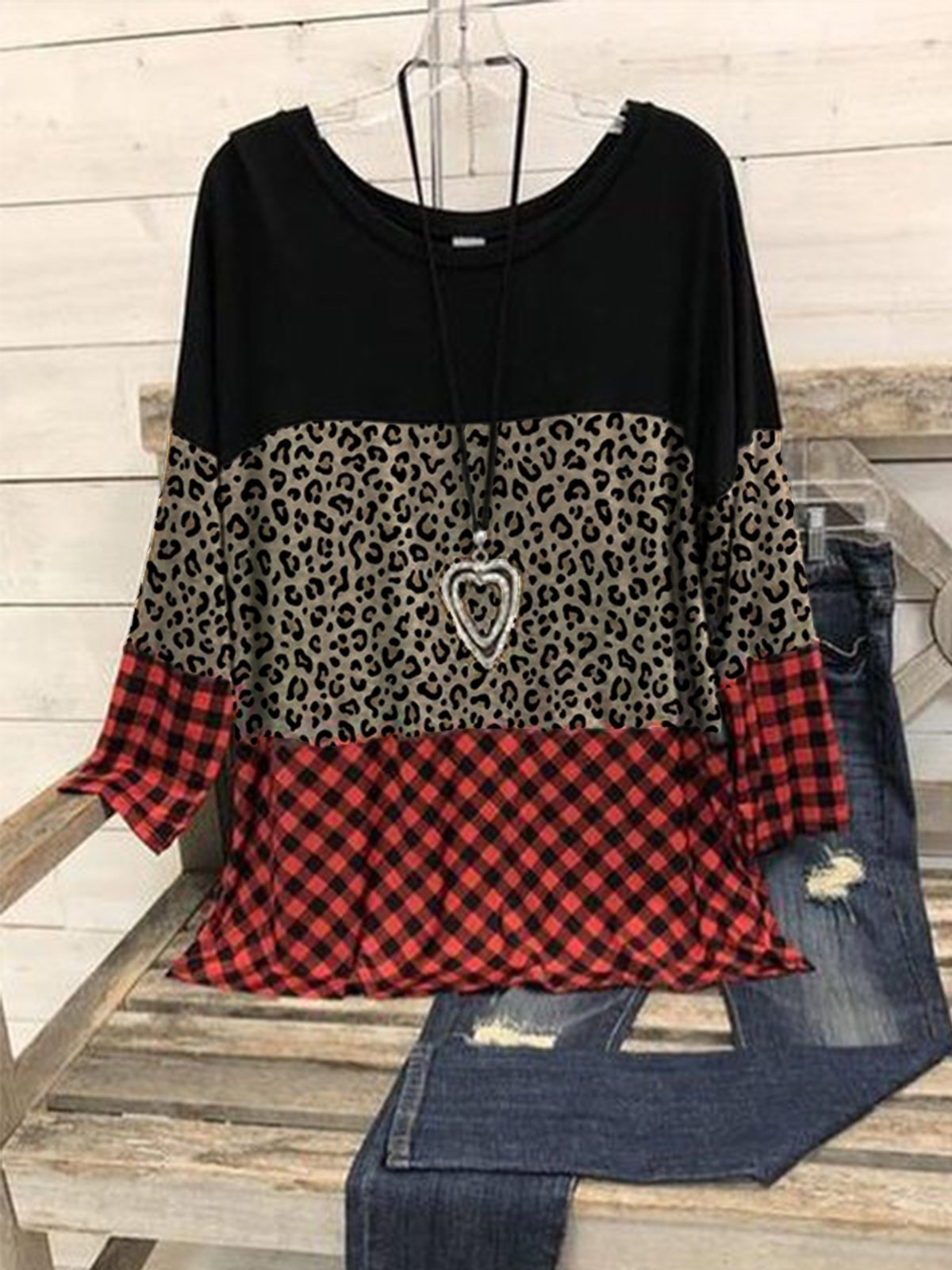 Vintage Color-Block Shirts & Tops