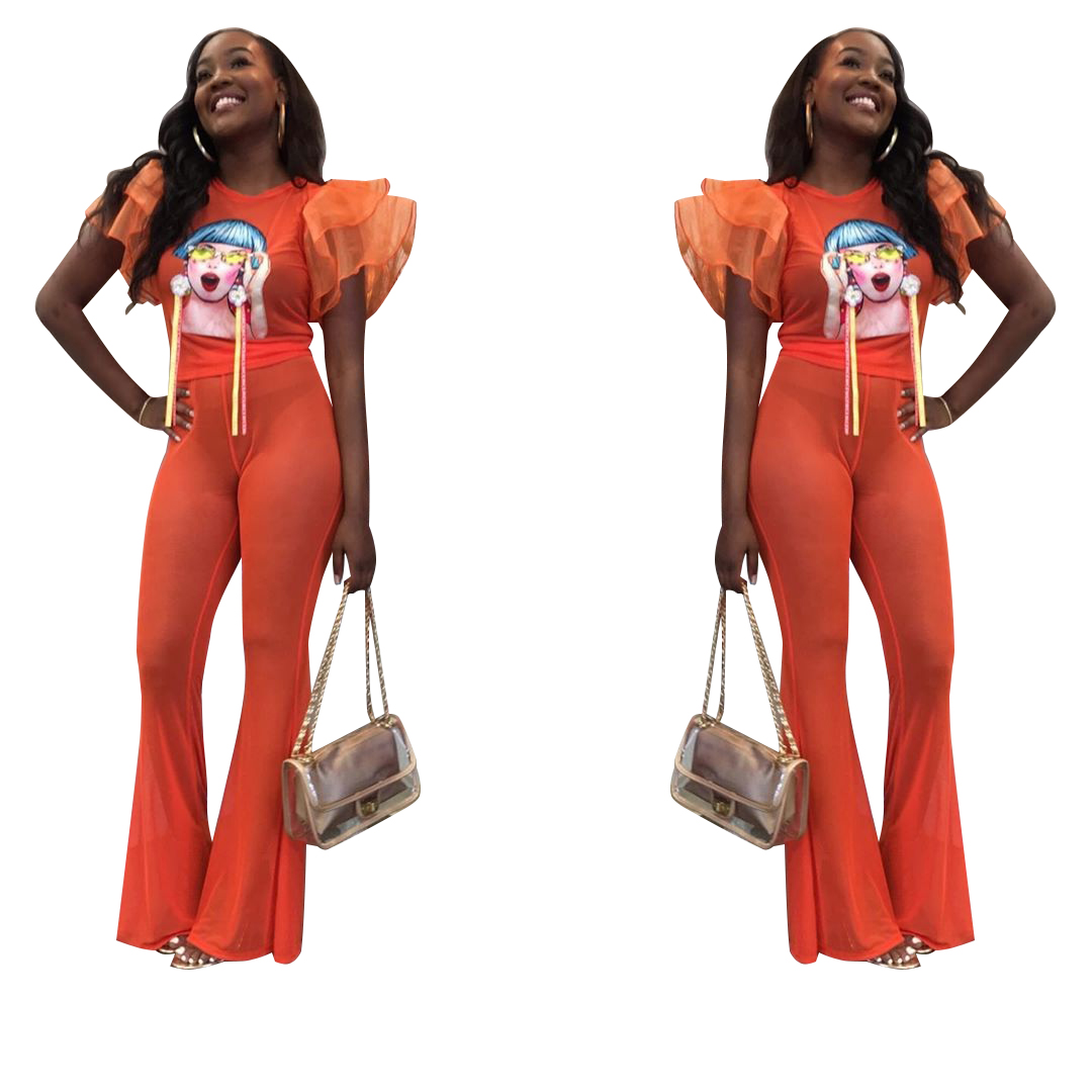 Print Sexy Crop Top and Leggings