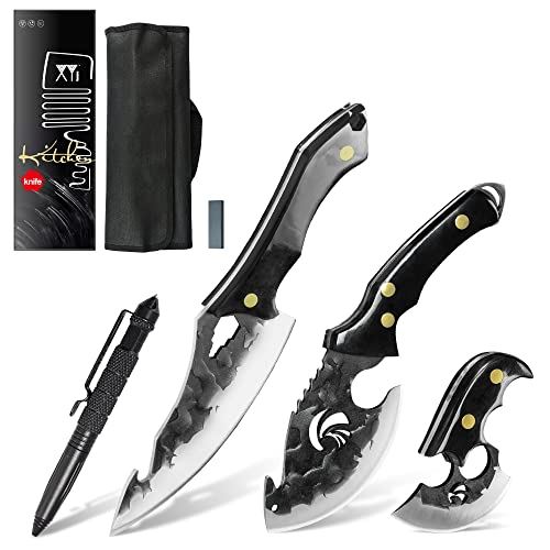 XYJ Camping Tools Set Full Tang Outdoor Axe Camping Rhino Chef Knife Stainless Steel