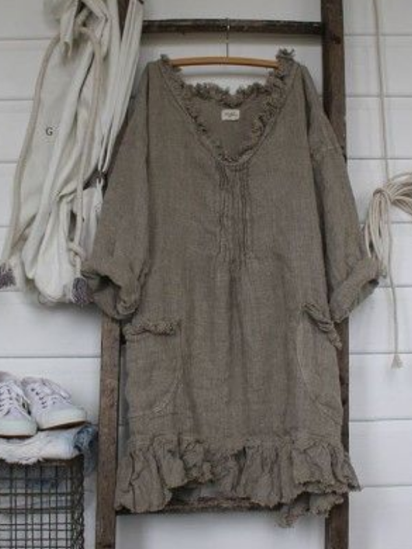 Long Sleeve Casual Solid Ruffled Shirts & Tops